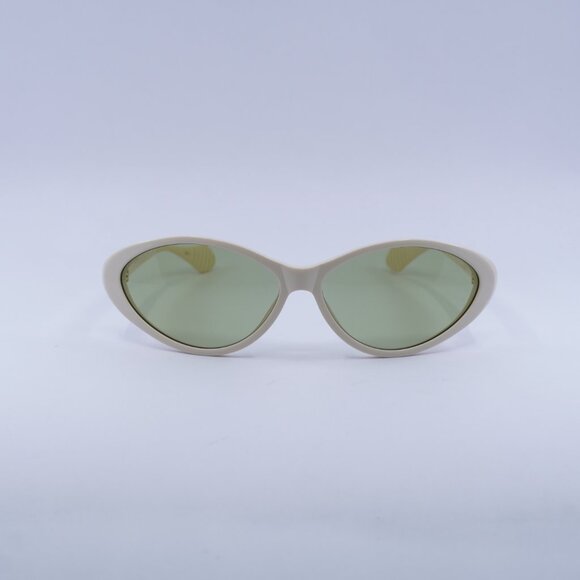 Gucci GG1377S 001 Sunglasses Shiny Ivory Cat Eye Frame, Green Lenses main image 5